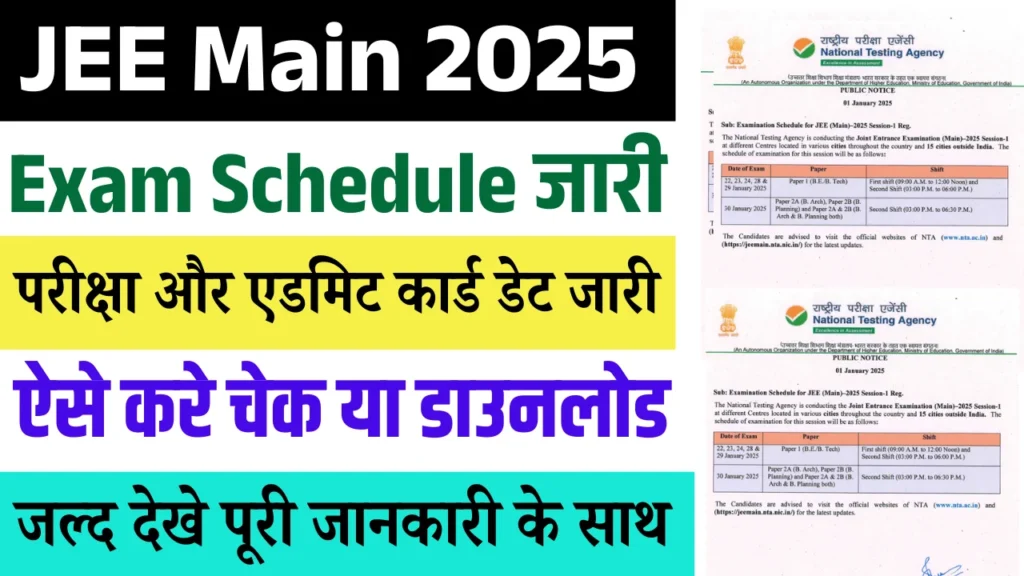 JEE Mains Schedule 2025 