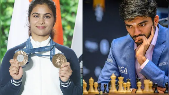 Manu Bhaker and D Gukesh 